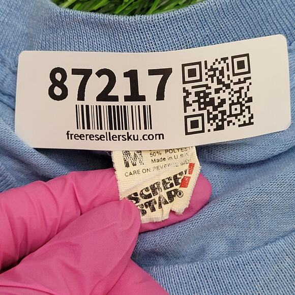 Vintage 80s Screen-Stars Shirt S/M 17x24 Cropped Logo USA - Picture 6 of 13